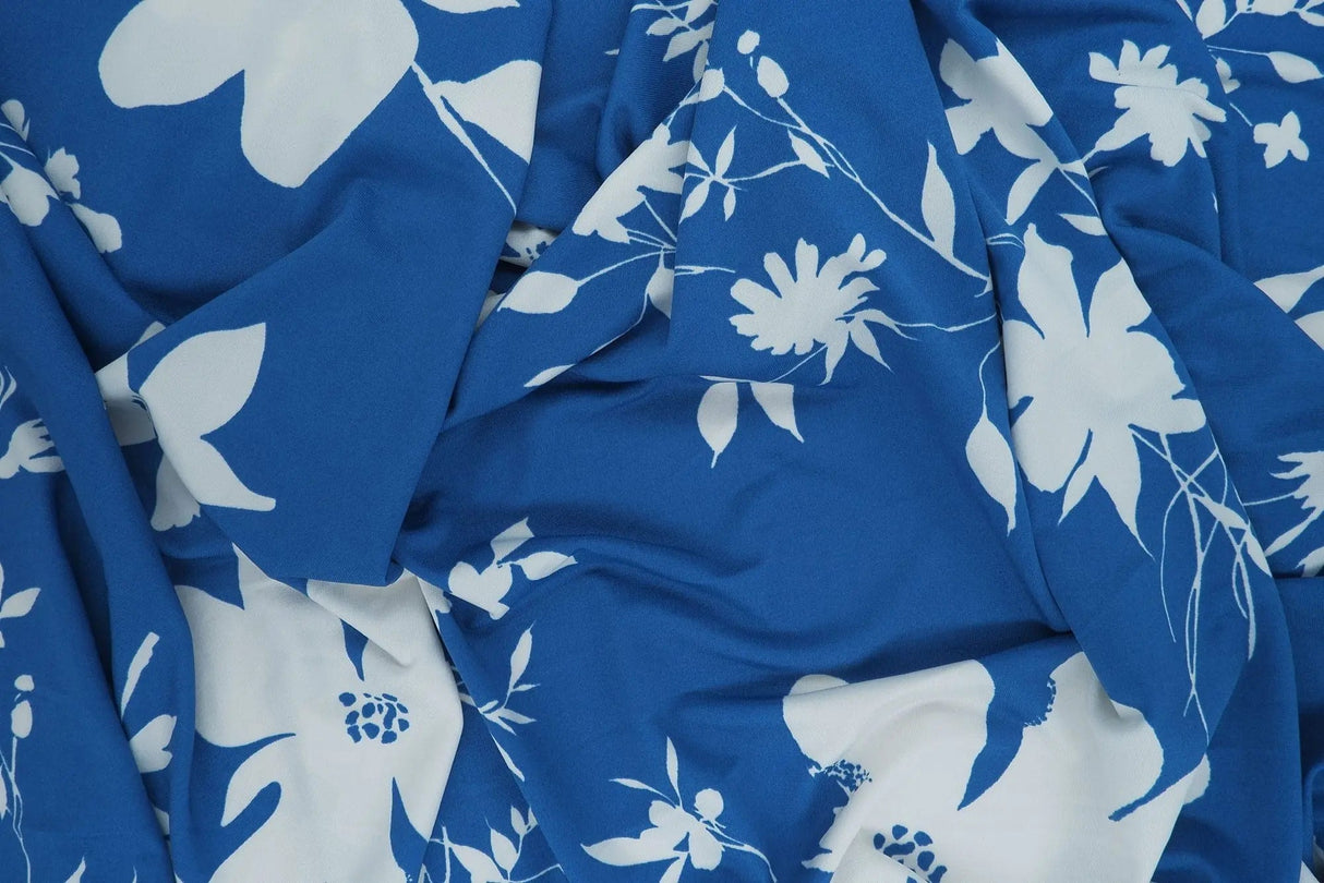 DTY Floral Print Fabric Soft Lightweight & Flowy Stretch Knit, 58/60" Wide