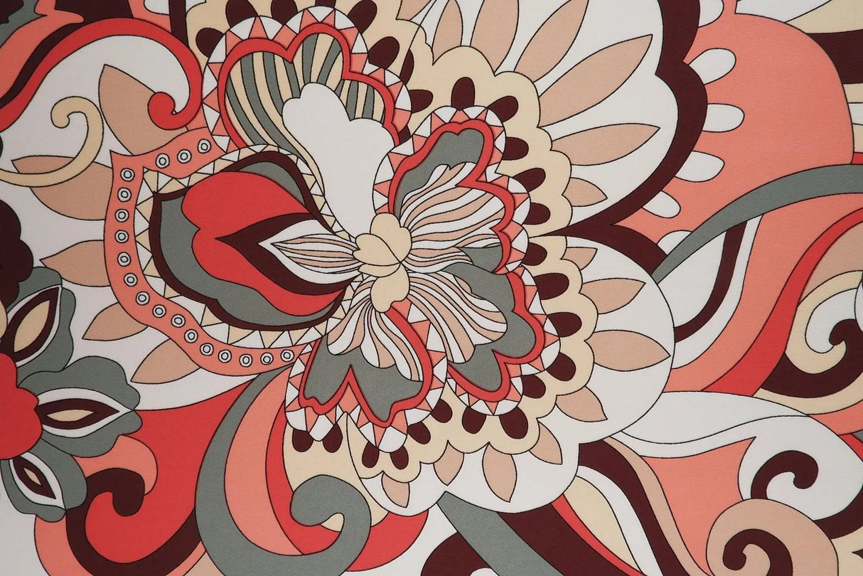 DTY Paisley Print Fabric Soft & Lightweight Blush Stretch Knit, 58/60" Wide