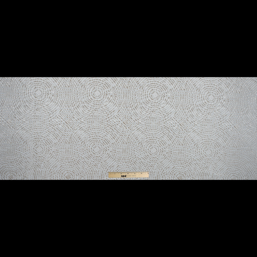Champagne Geometric Swirls on a Cotton and Polyester Woven