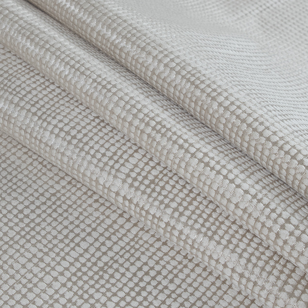 Champagne Geometric Cotton and Polyester Woven