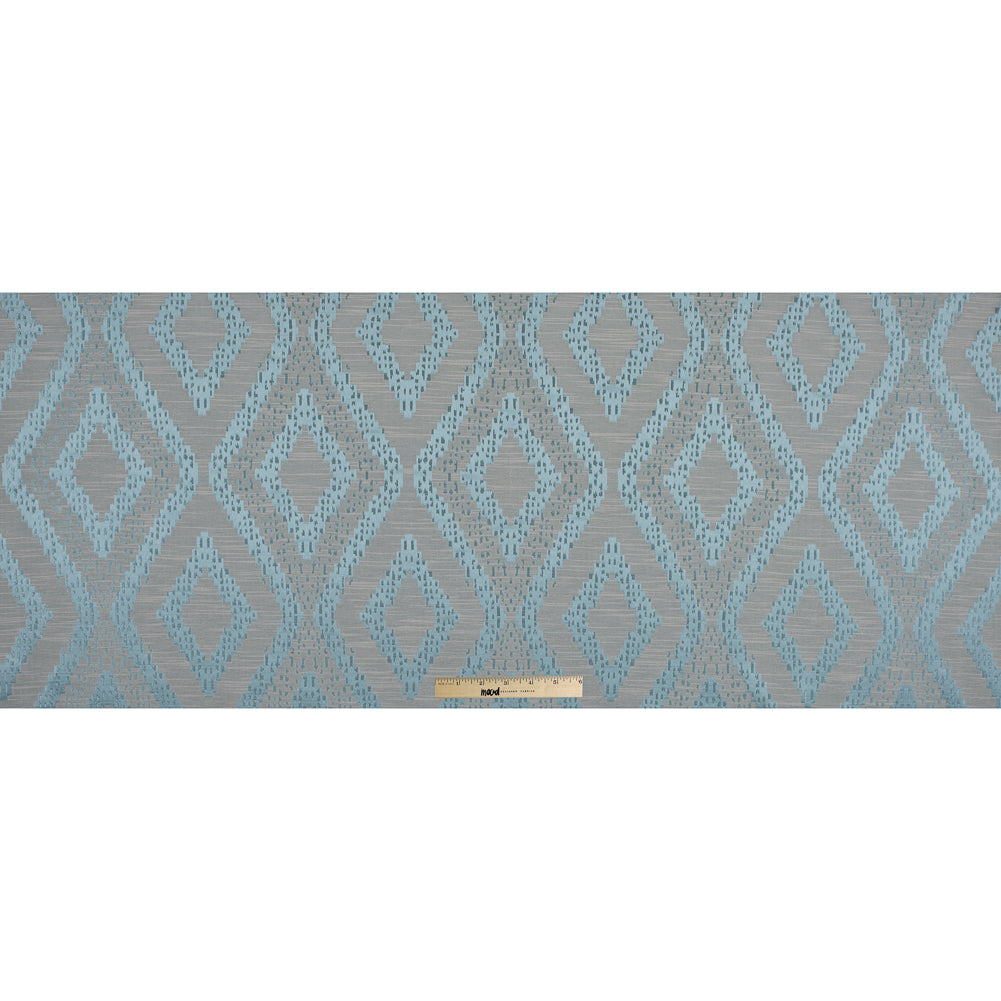 Azure Diamond Woven Cotton and Polyester Blend