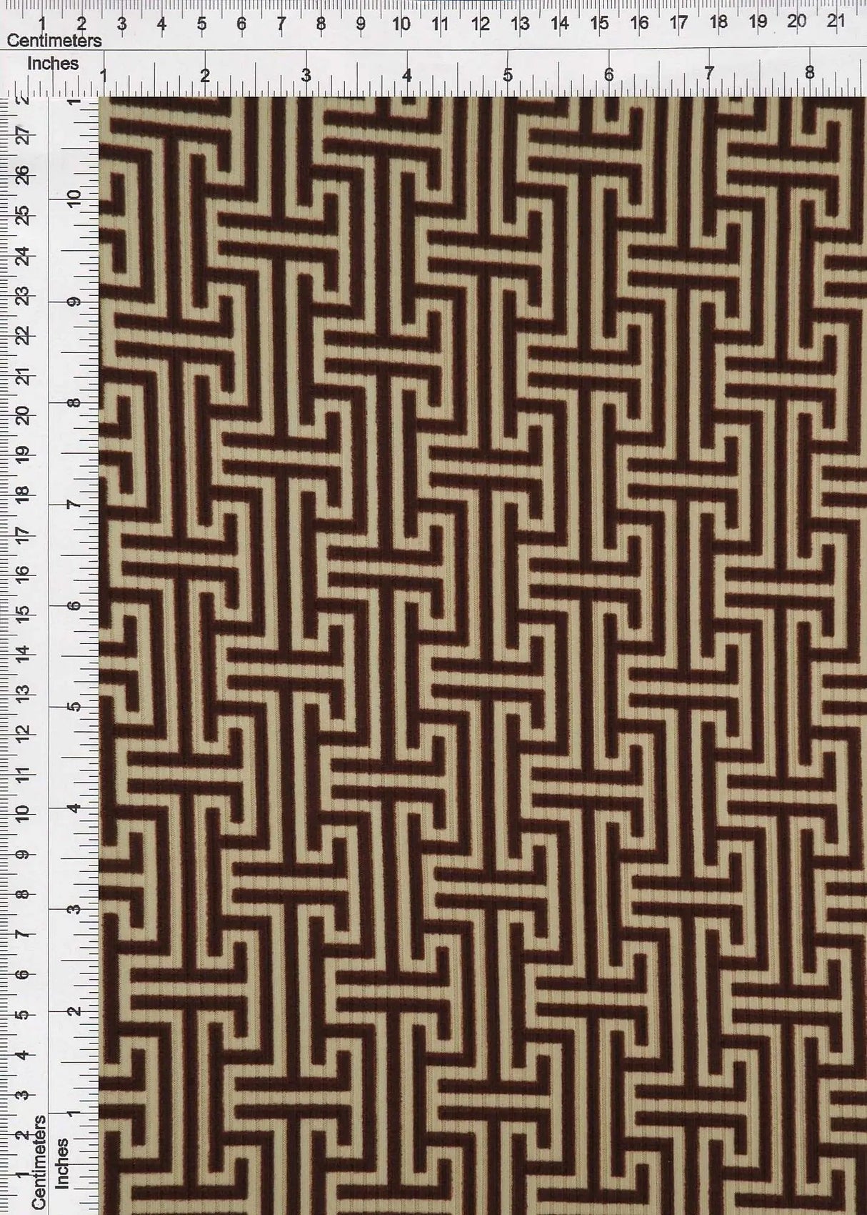1 Yard Yummy Rib Geo Greek Retro Print Fabric 180 GSM Polyester Spandex Blend 58/60" Width