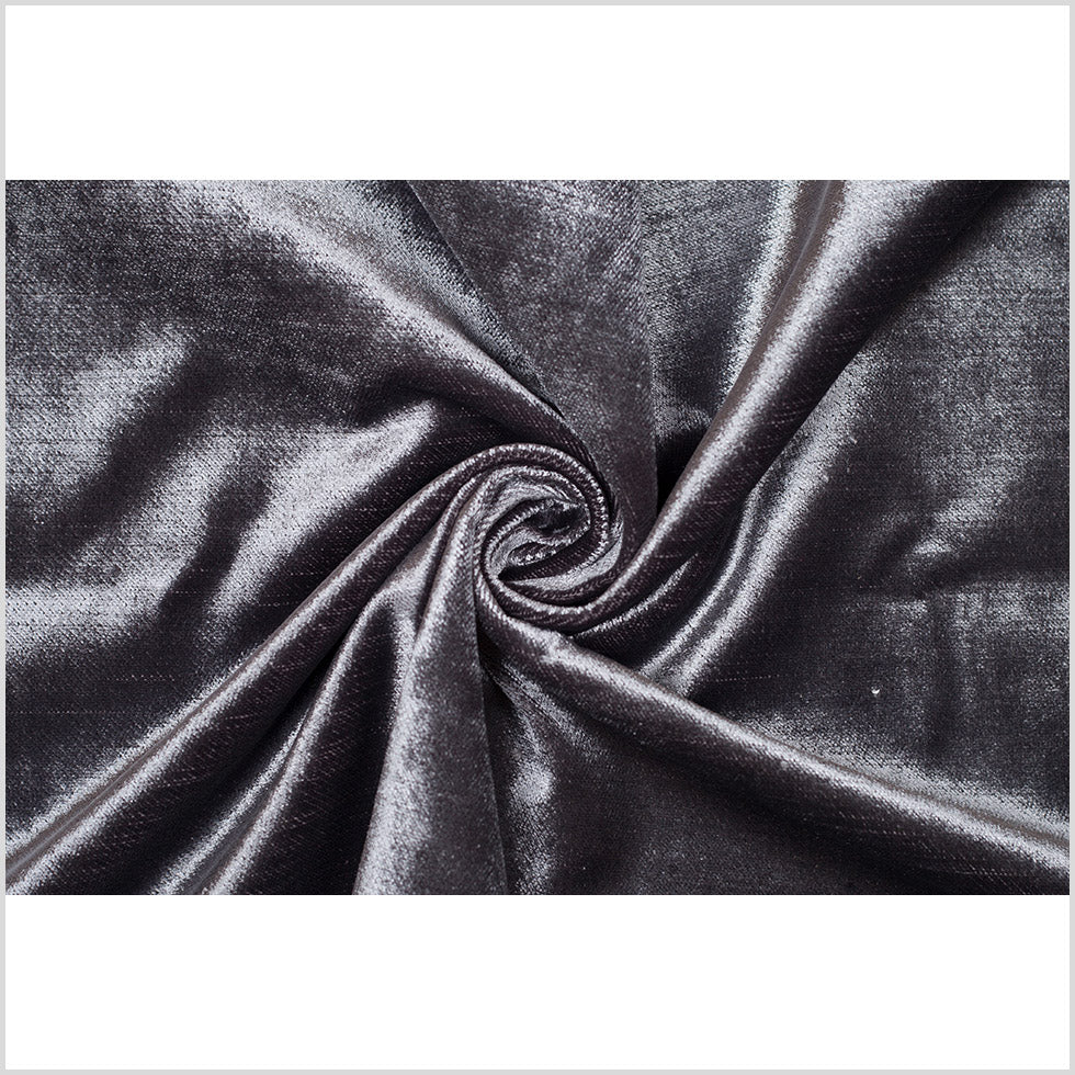 Gunmetal Polyester Velvet