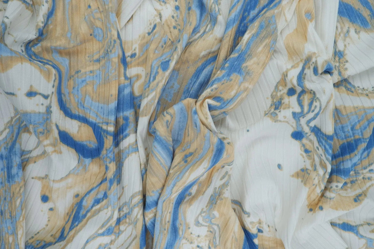 1 Yard 8X3 Yummy Rib Marble Print Stretch Knit Fabric 58/60 Inches Wide