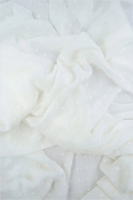 Waffle Swiss Dot Chiffon Fabric 100% Polyester 59/60'' Wide