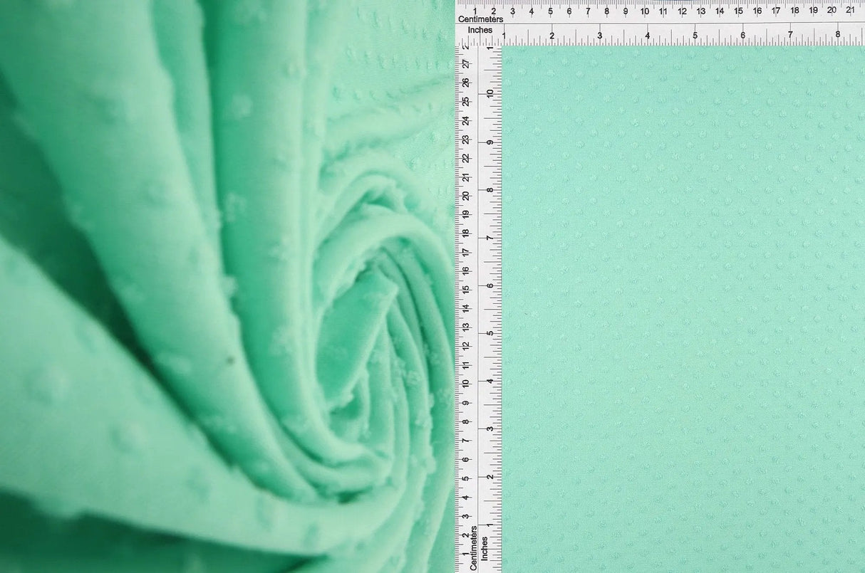 1 Yard Knit Jacquard Swiss Dot Fabric Soft Stretch Polyester Rayon 58/60 Inches Wide