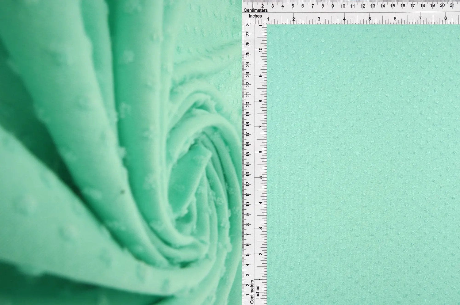 1 Yard Knit Jacquard Swiss Dot Fabric Soft Stretch Polyester Rayon 58/60 Inches Wide