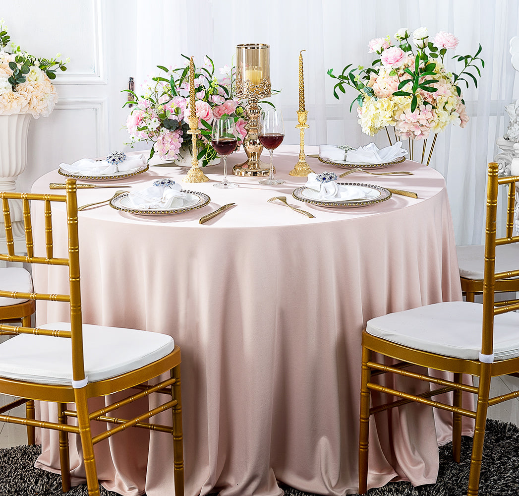 Seamless Round Scuba Wrinkle-Free Tablecloth 240 GSM