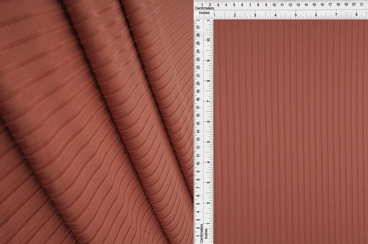Rib Stretch Knit Fabric Solid
