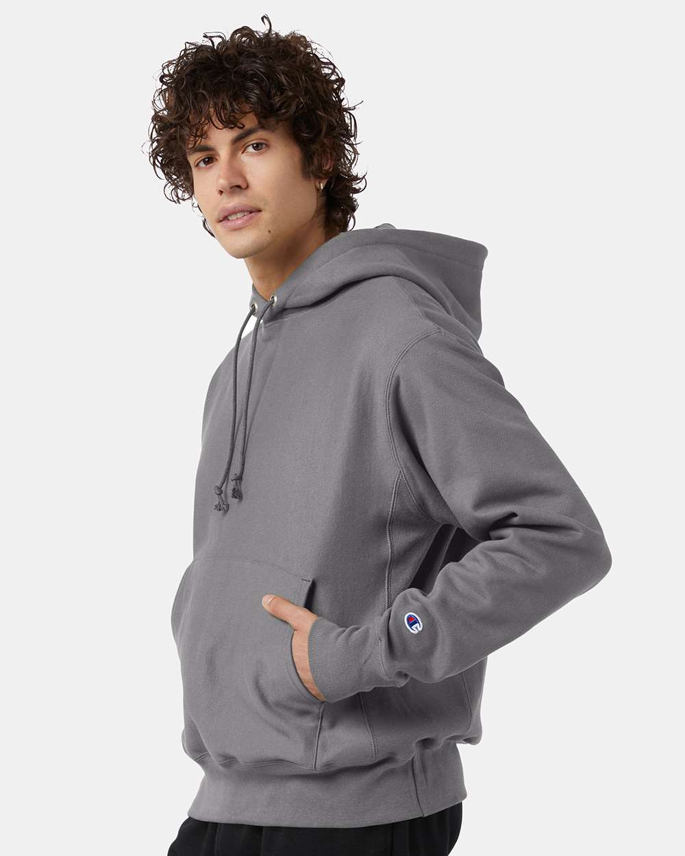 Champion® Reverse Weave Long Sleeve Hooded Sweatshirt
