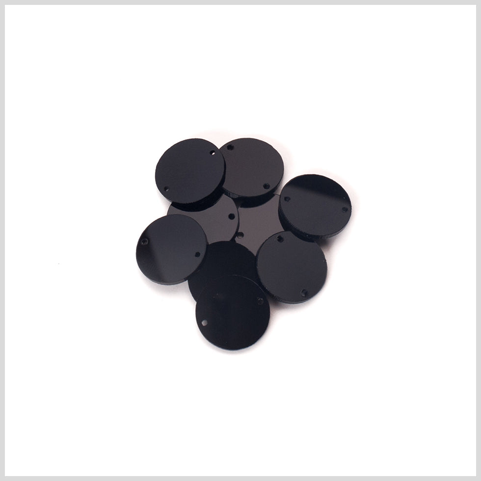 Black Laminate 2-Hole Round Plastic Button - 50L/32mm