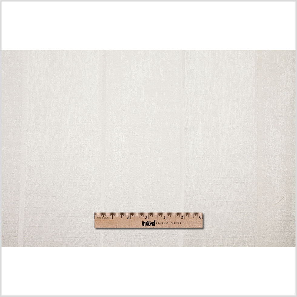 Indian White Striped Polyester-Cotton Brocade