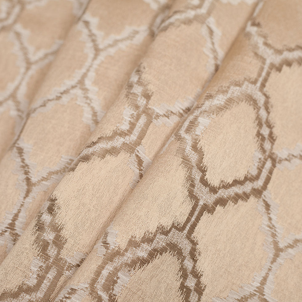 Indian Beige/Ivory Geometric Poly/Cotton Woven