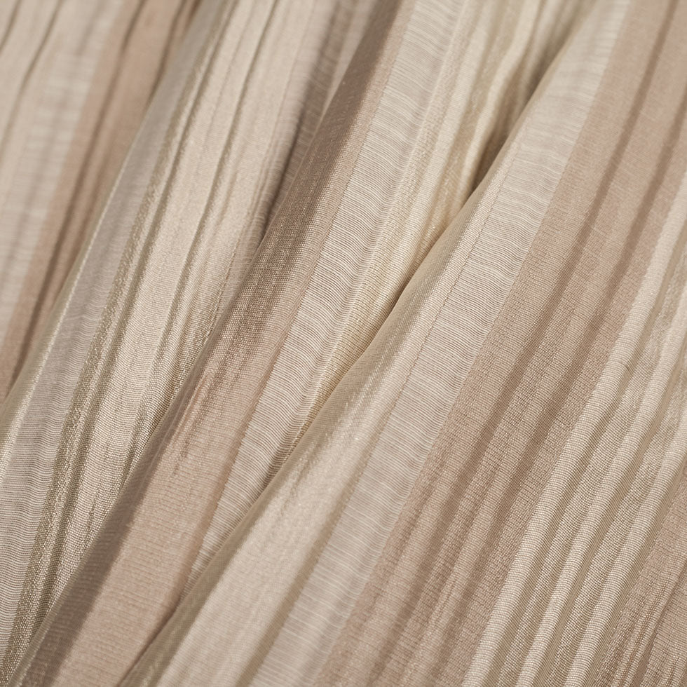 Indian Champagne Striped Poly/Cotton Brocade