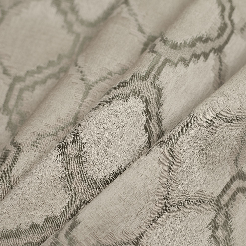 Indian Silver Geometric Poly/Cotton Woven
