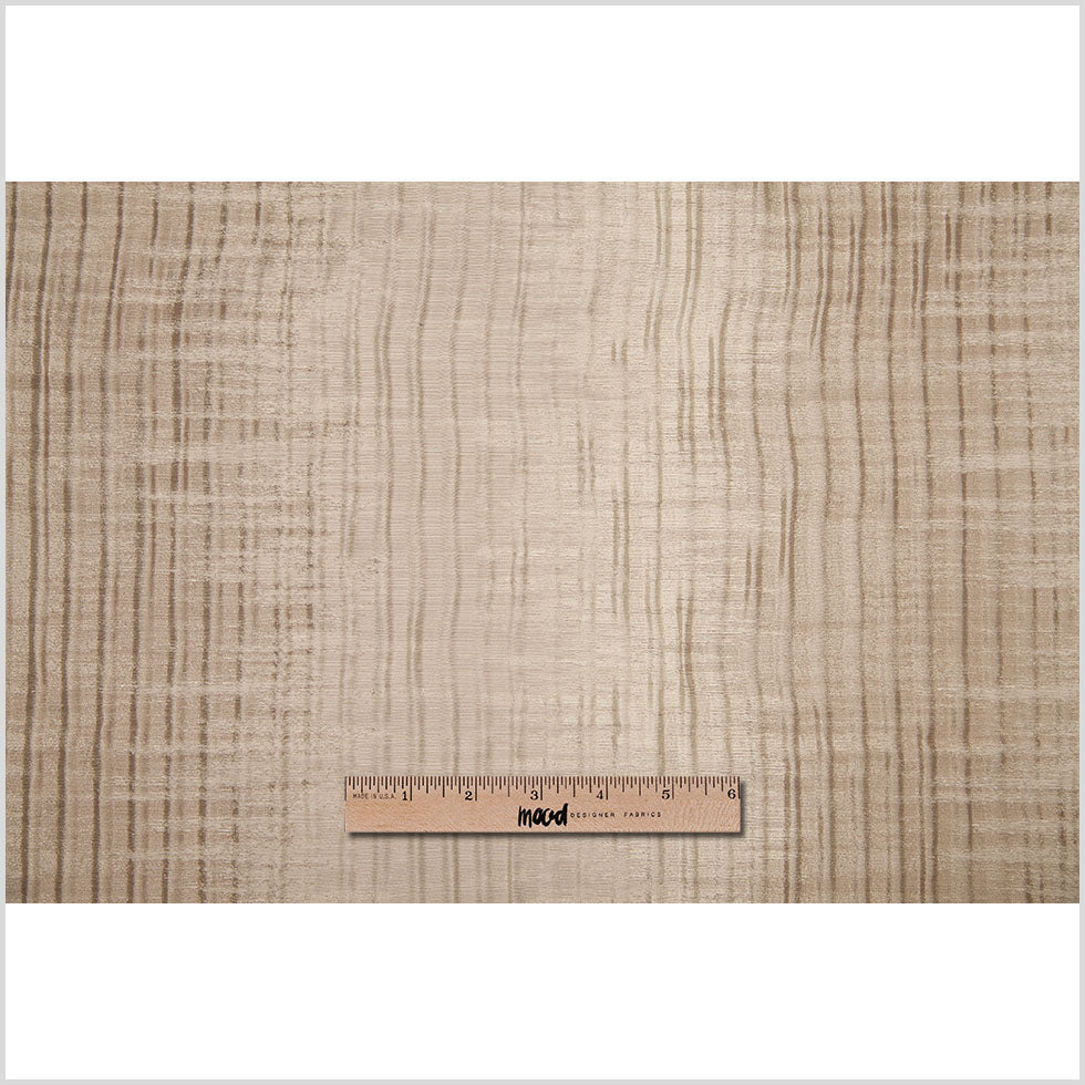 Indian Beige Geometric Striped Polyester-Cotton Brocade