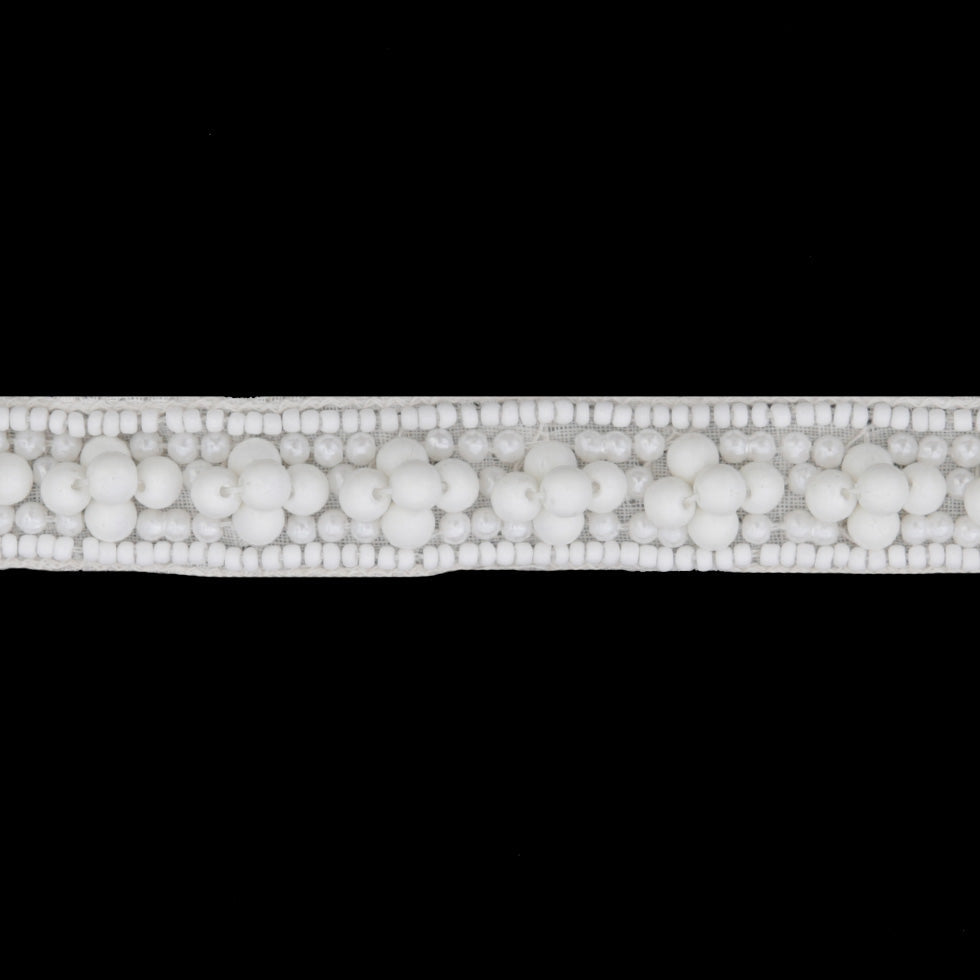 0.625" White Pearls Beaded Trim