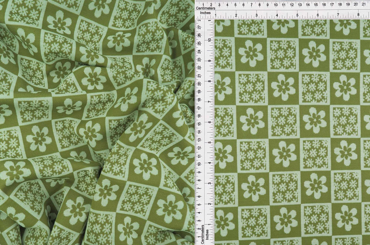 Double Knit Jacquard Floral Fabric