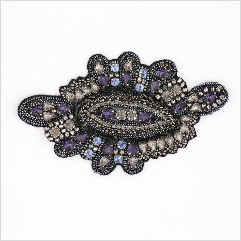 Navy Beaded Rhinestone Applique