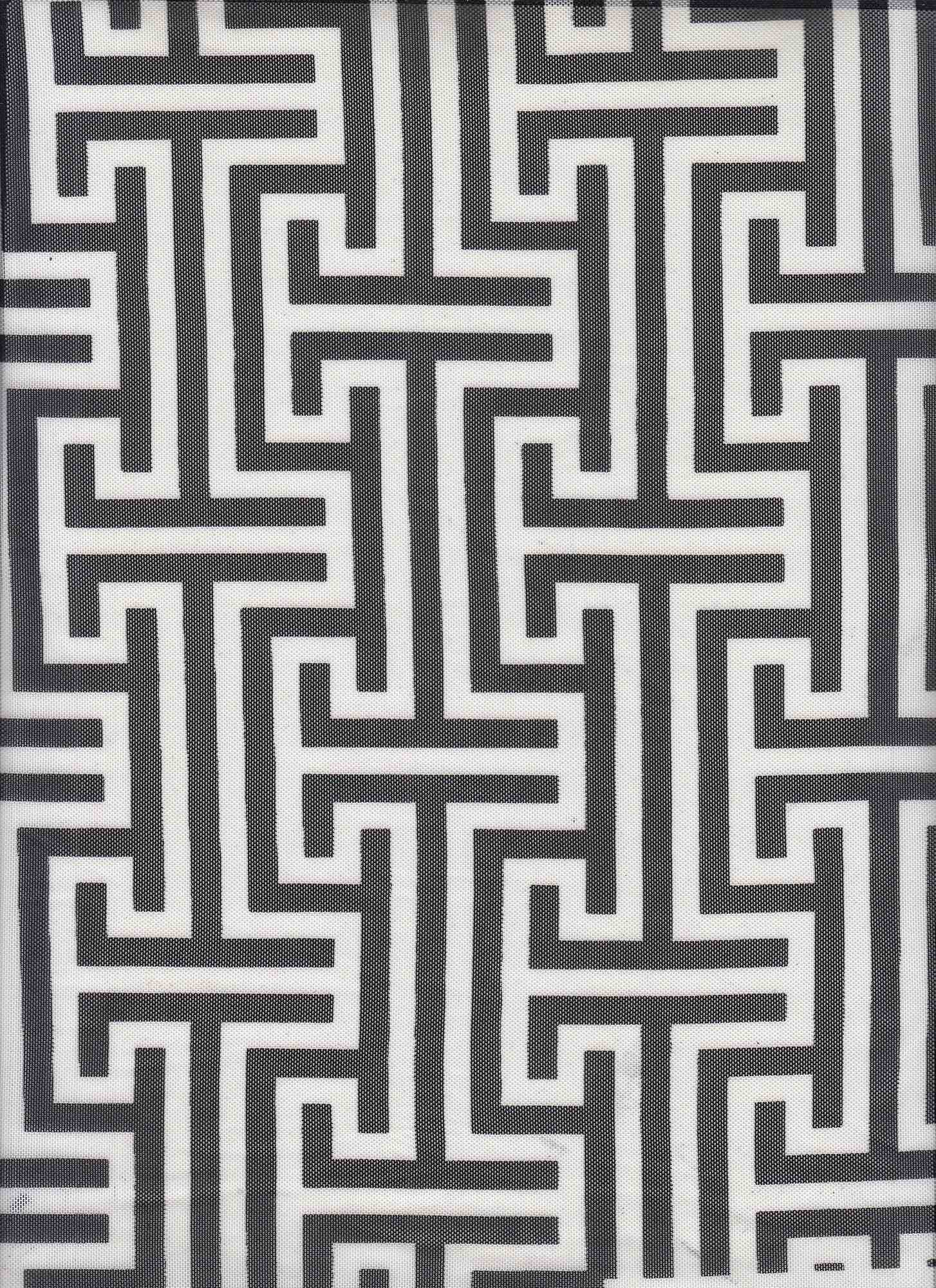 1 Yard Ivory Black Geometric Mesh Knit Fabric Lightweight Stretch 54 Inches Wide