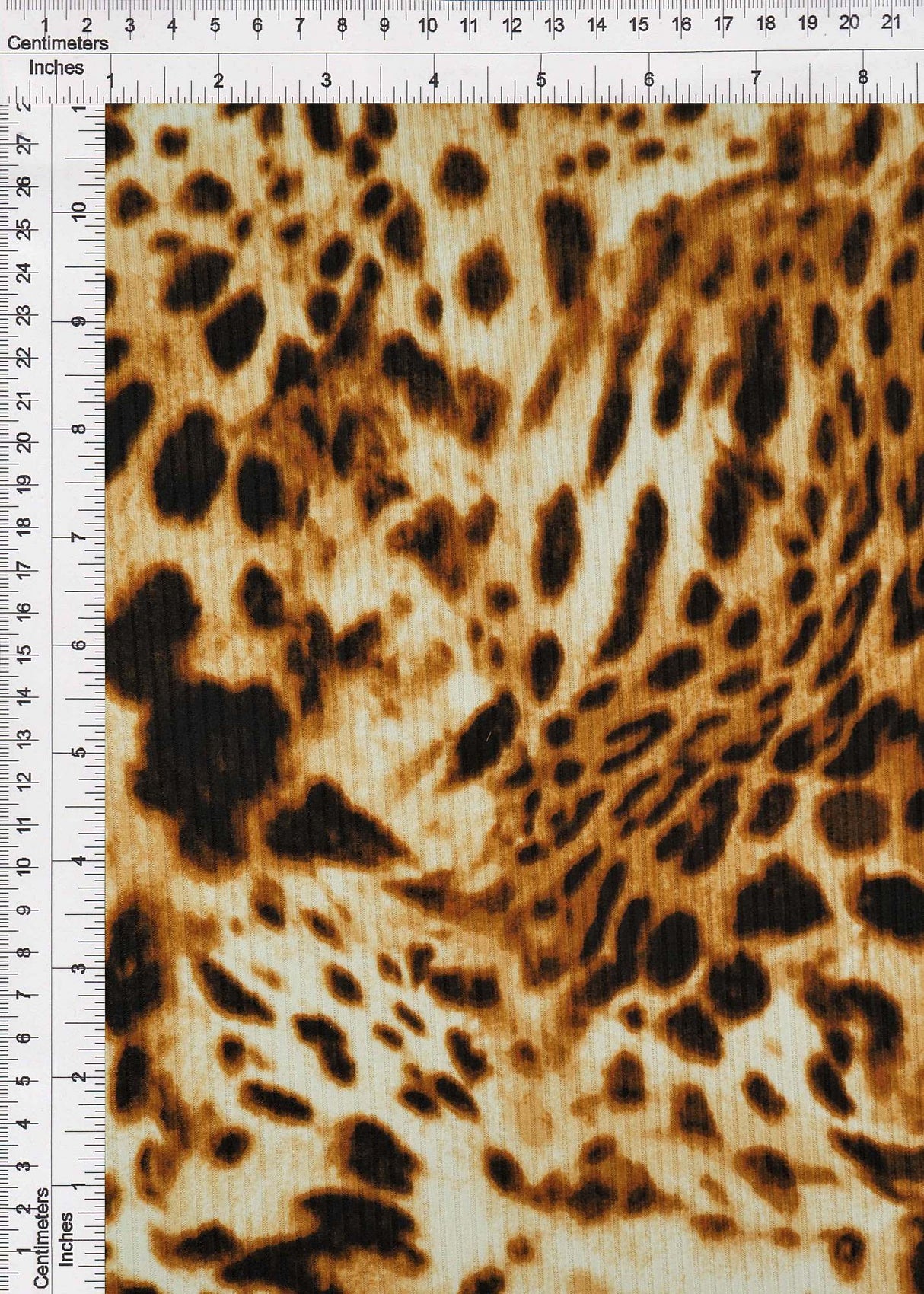 Animal Print Rib Knit Fabric Khaki Taupe