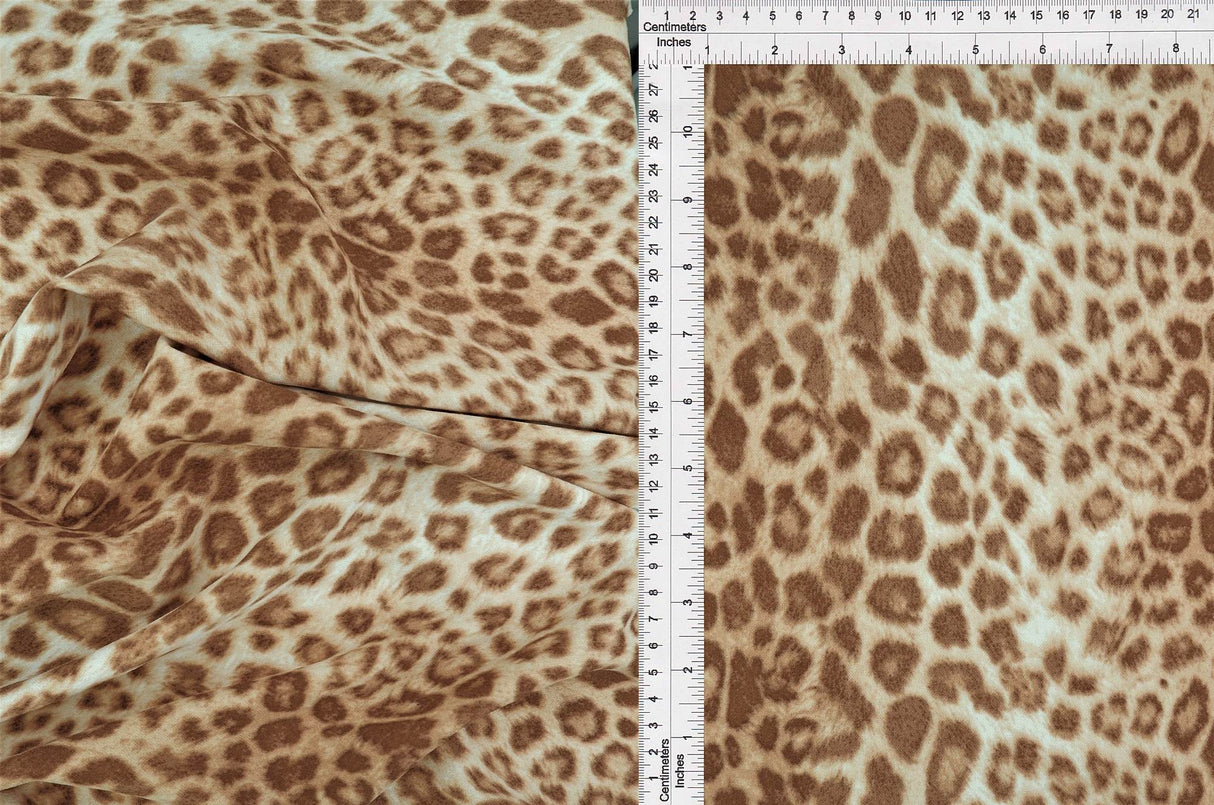 Leopard Print Stretch Knit Fabric