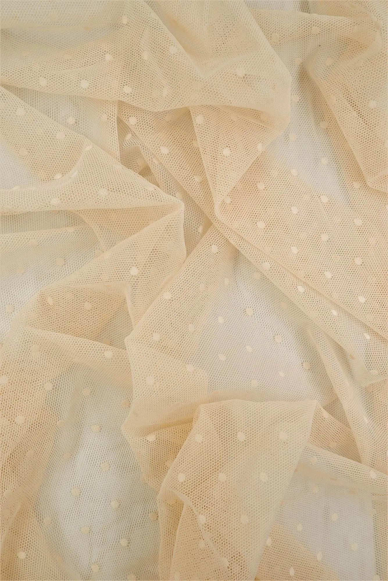 Polka Dot Lace Solid Fabric 90% Nylon 10% Spandex Soft Stretch 58/60 Inches Wide