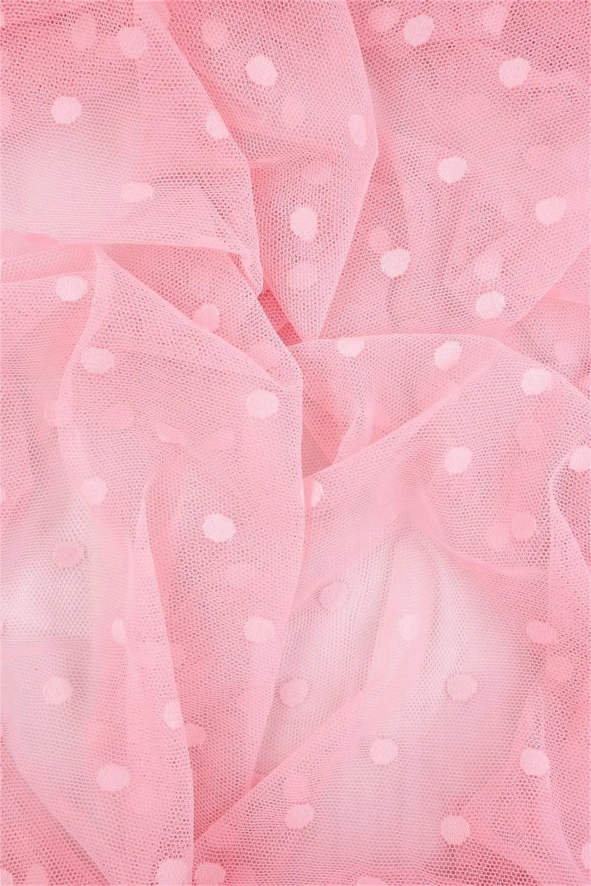 1 Yard Polka Dot Lace Mesh Solid Fabric, 58/60? Wide Nylon Spandex Blend