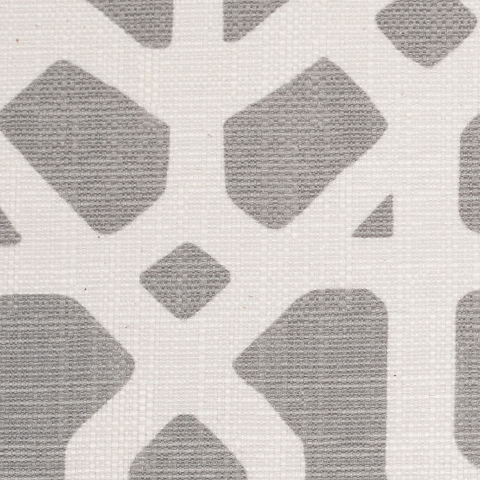 Spanish Gray/White Geometric Poly/Cotton Canvas