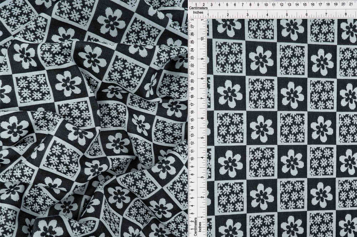 Double Knit Jacquard Floral Fabric