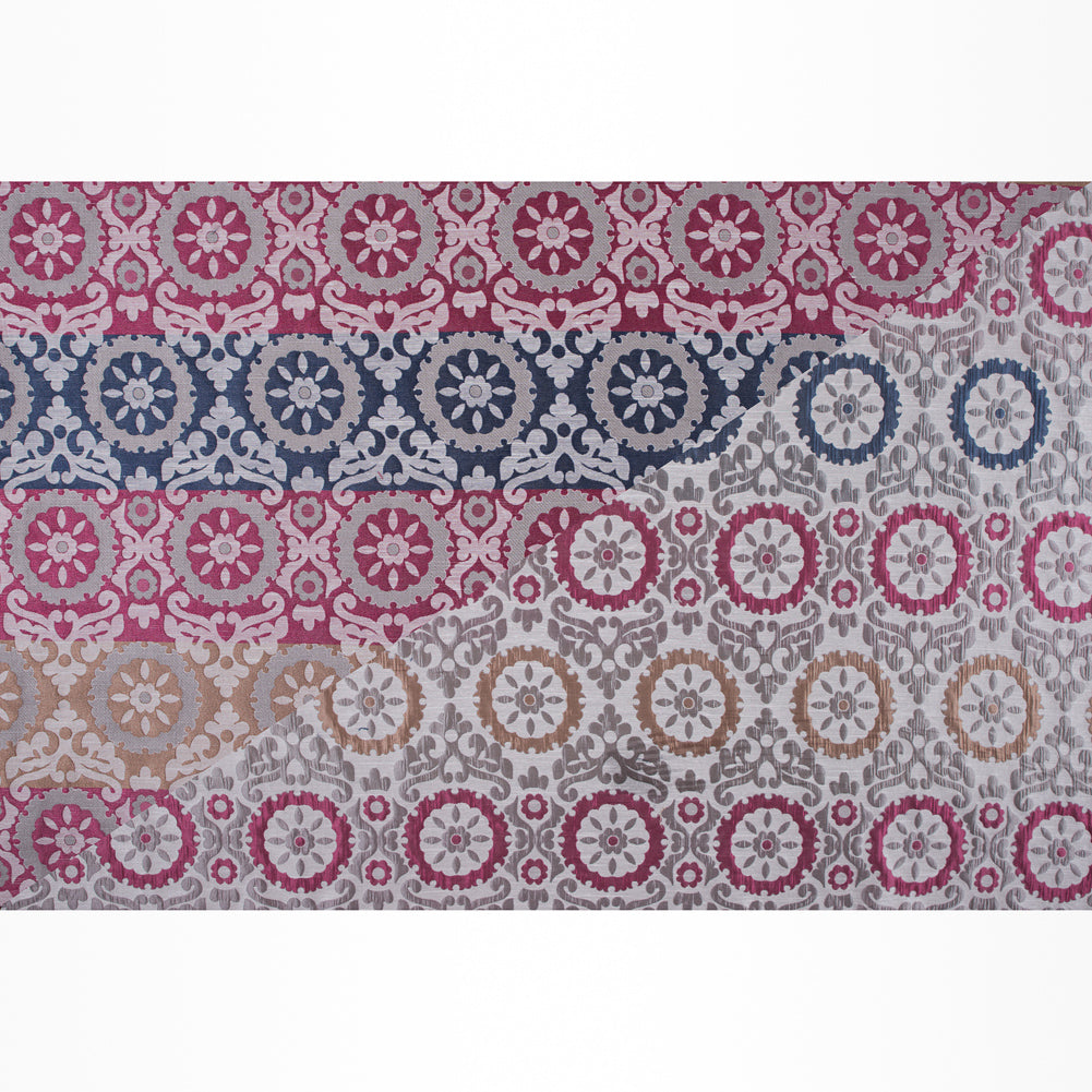 Gray and Pink Floral Brocade