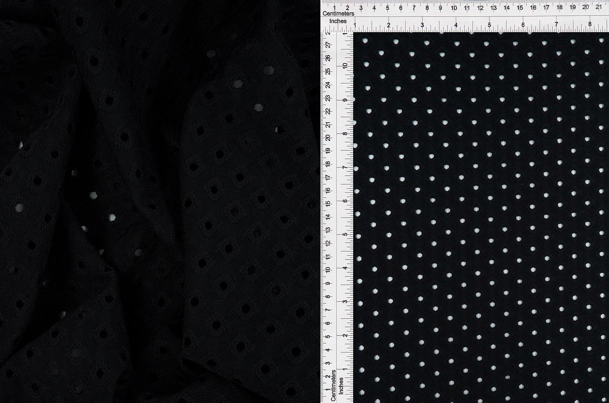 Eyelet Jacquard Knit Stretch Fabric