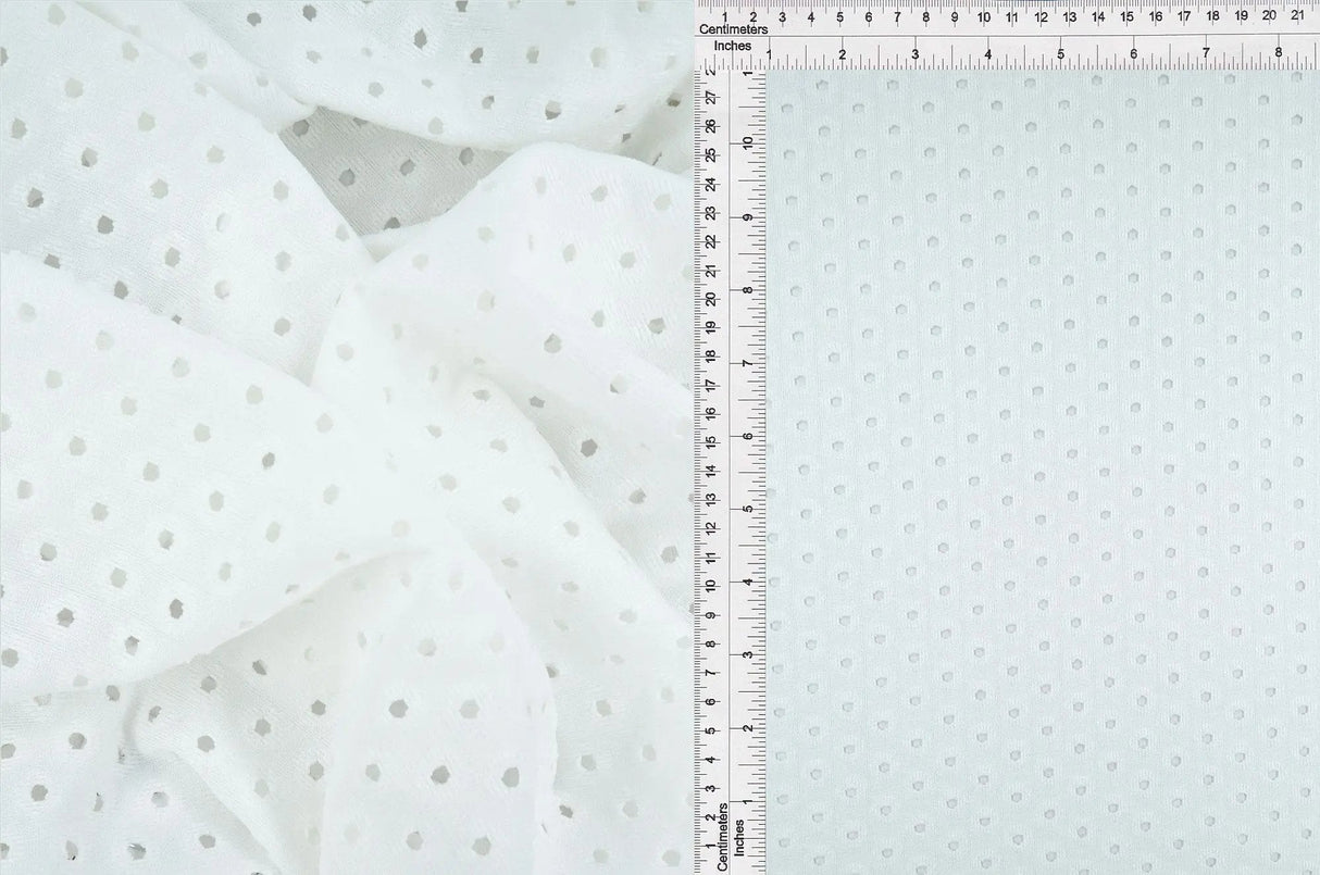 Solid Knit Jacquard Eyelet Fabric Stretch Textured Material, 58/60" Wide