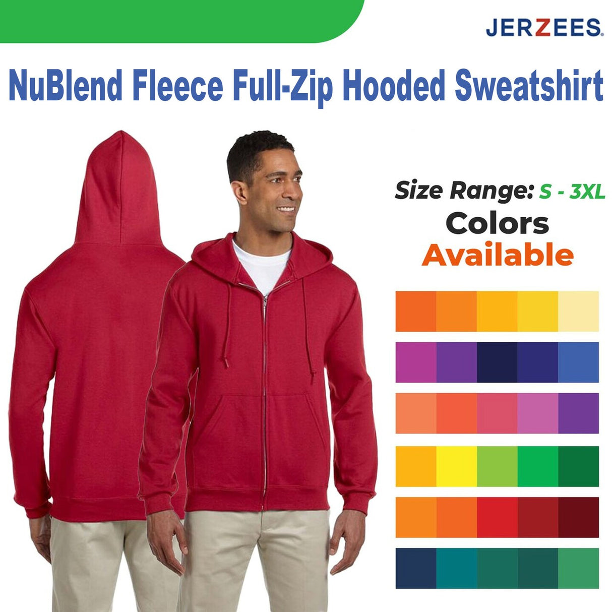 Jerzees® NuBlend Fleece Full-Zip Hooded Sweatshirt
