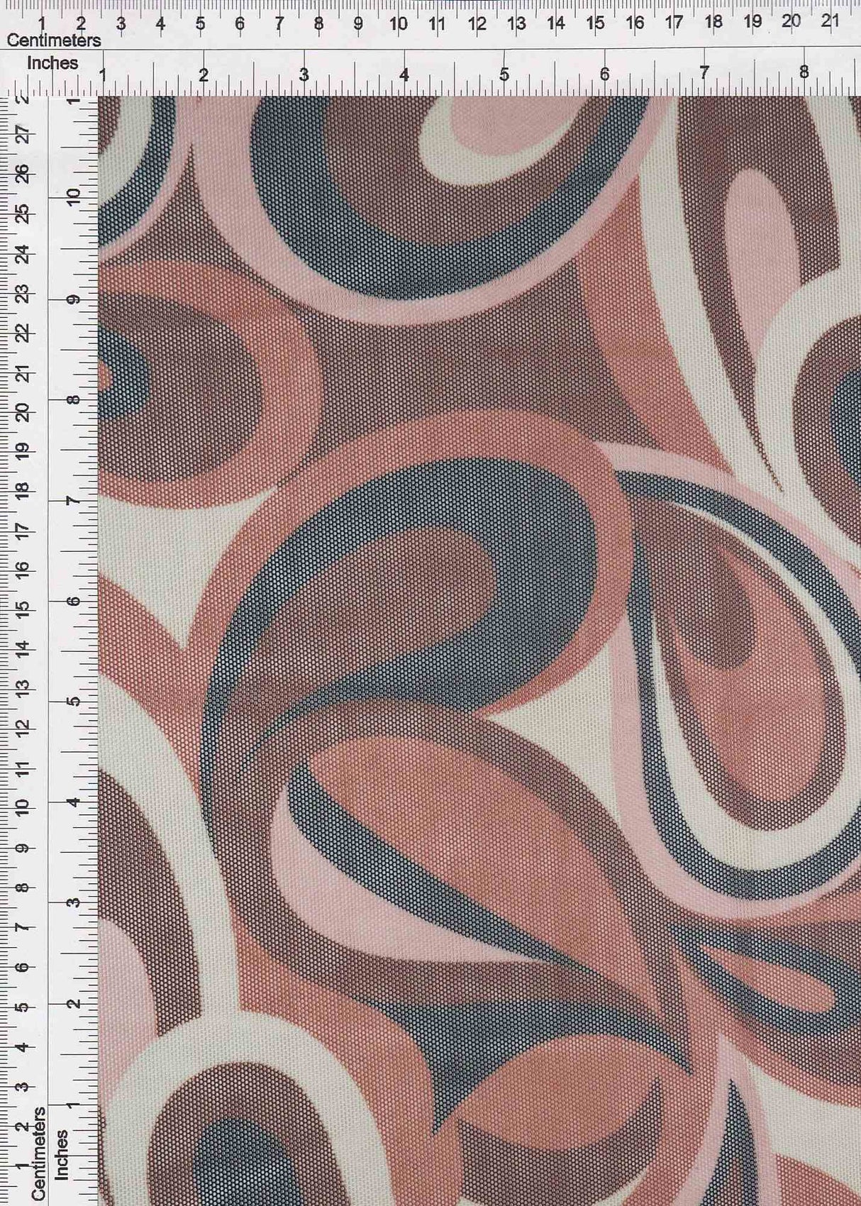 Paisley Geometric Stretch Mesh Fabric