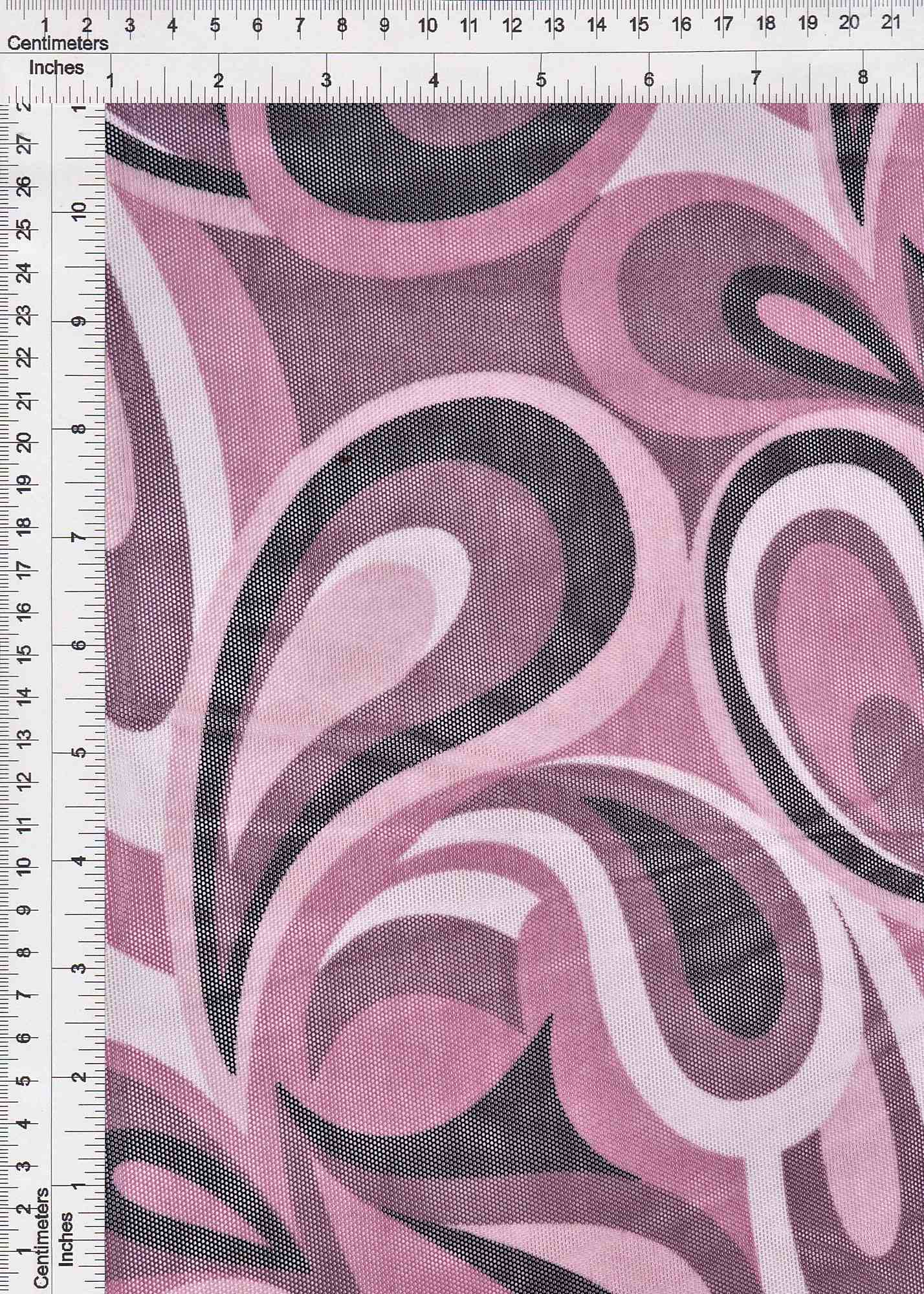 1 Yard Retro Paisley Geo Mesh Print Fabric Stretch Lightweight 58/60 Inches Wide