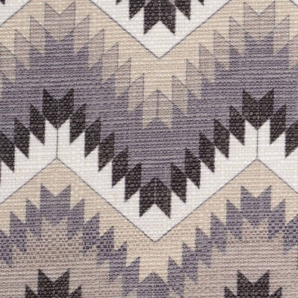 Spanish Navy/Beige Geometric Poly/Cotton Canvas