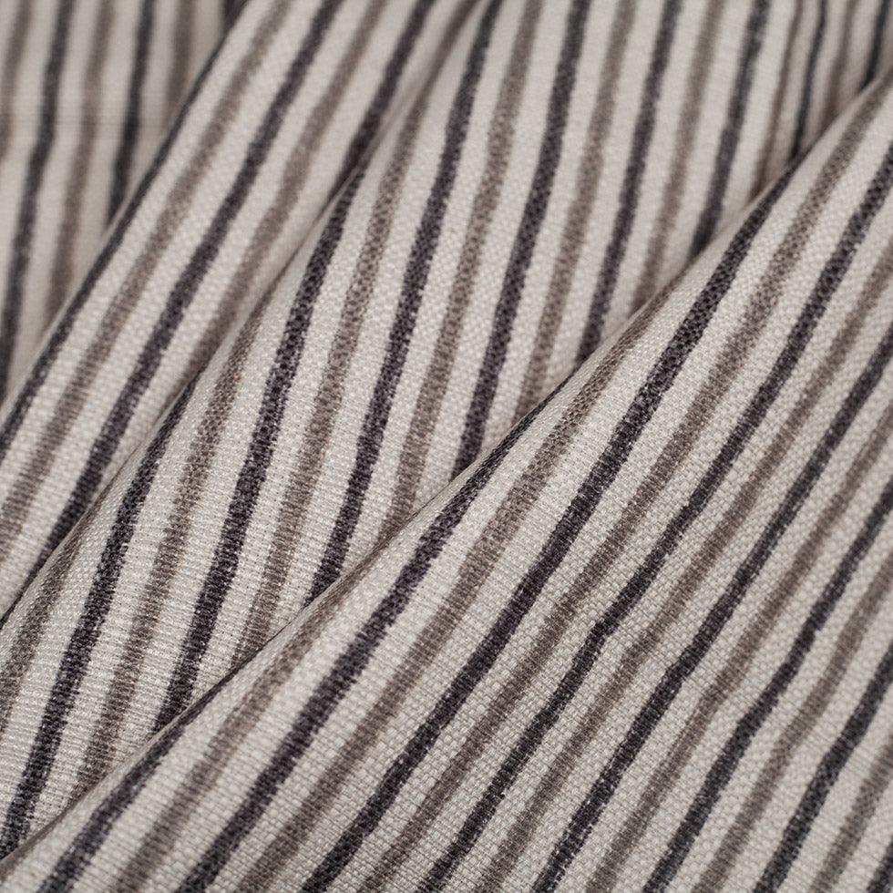 Spanish Gray Striped Poly/Cotton Canvas