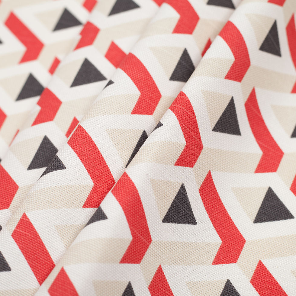 Spanish Red Geometric Woven