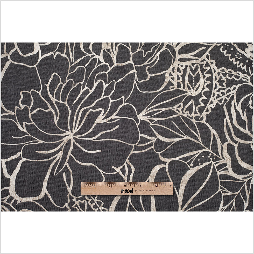 Spanish Gray Floral Woven