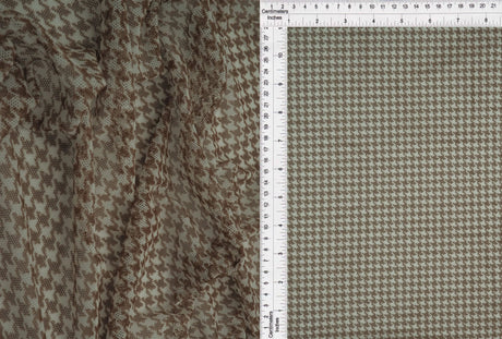 1 Yard Houndstooth Mesh Fabric Lightweight Stretch Print 54 Inches Wide