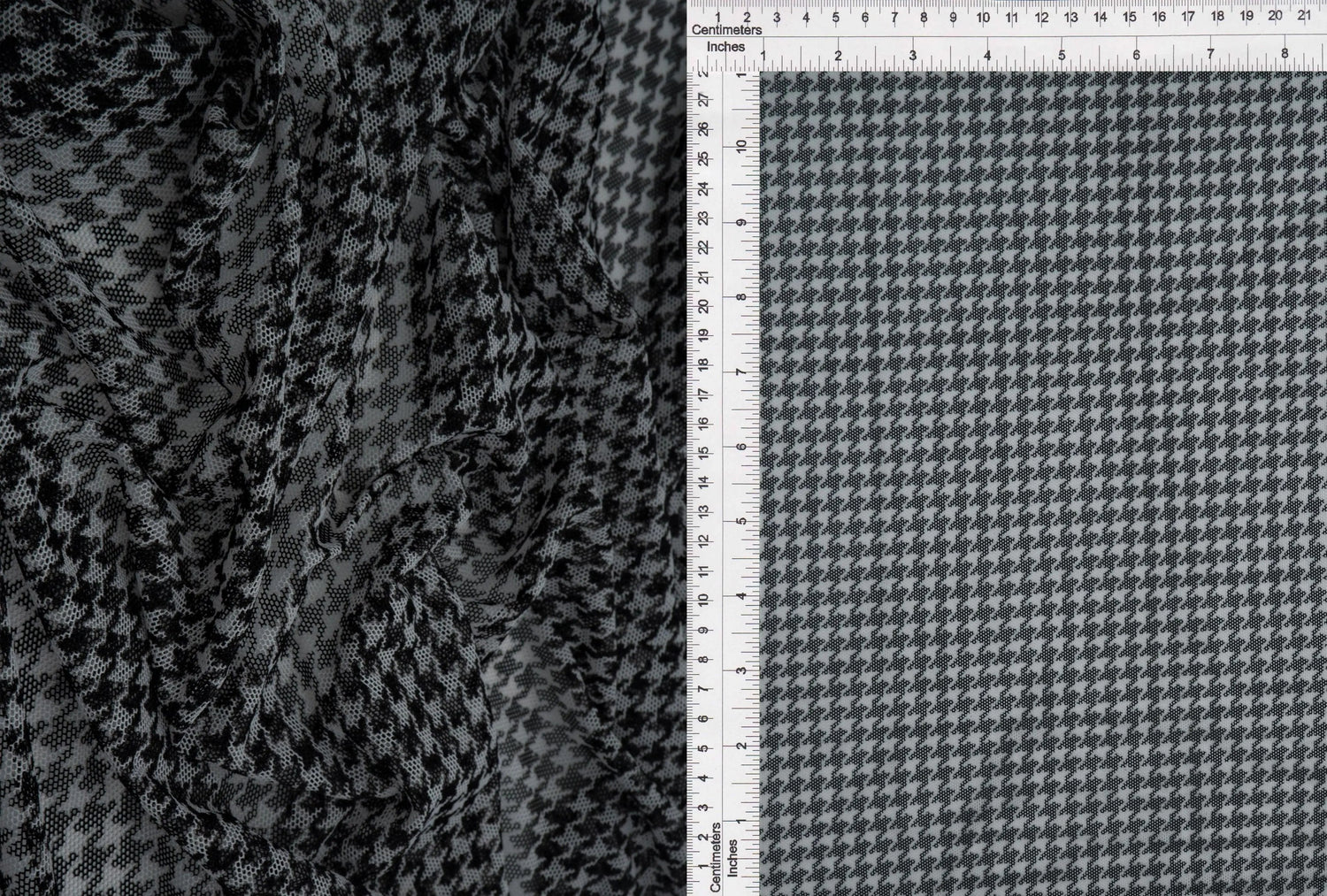 1 Yard Houndstooth Mesh Fabric Lightweight Stretch Print 54 Inches Wide