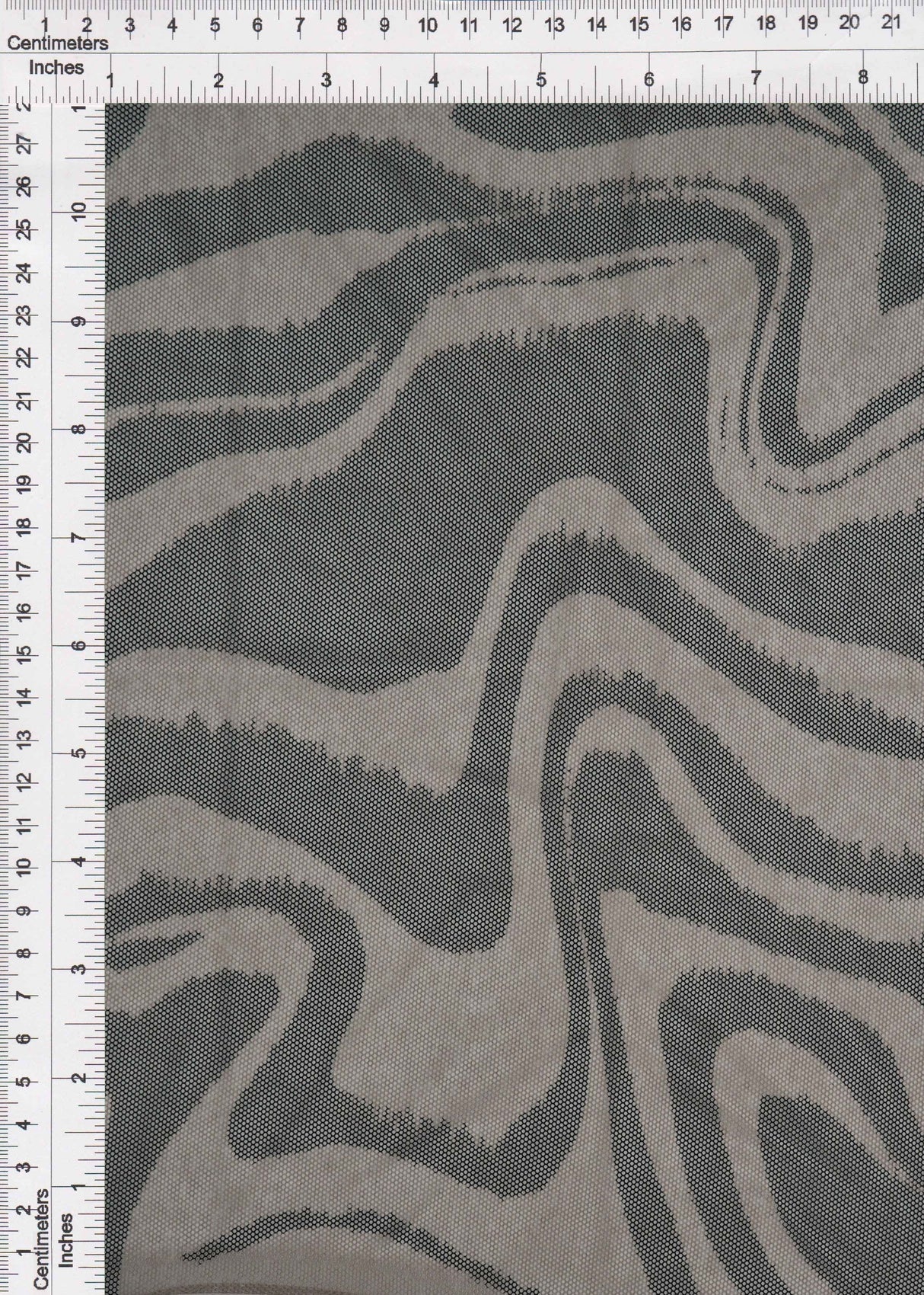 Flocked Mesh Stretch Fabric Geometric