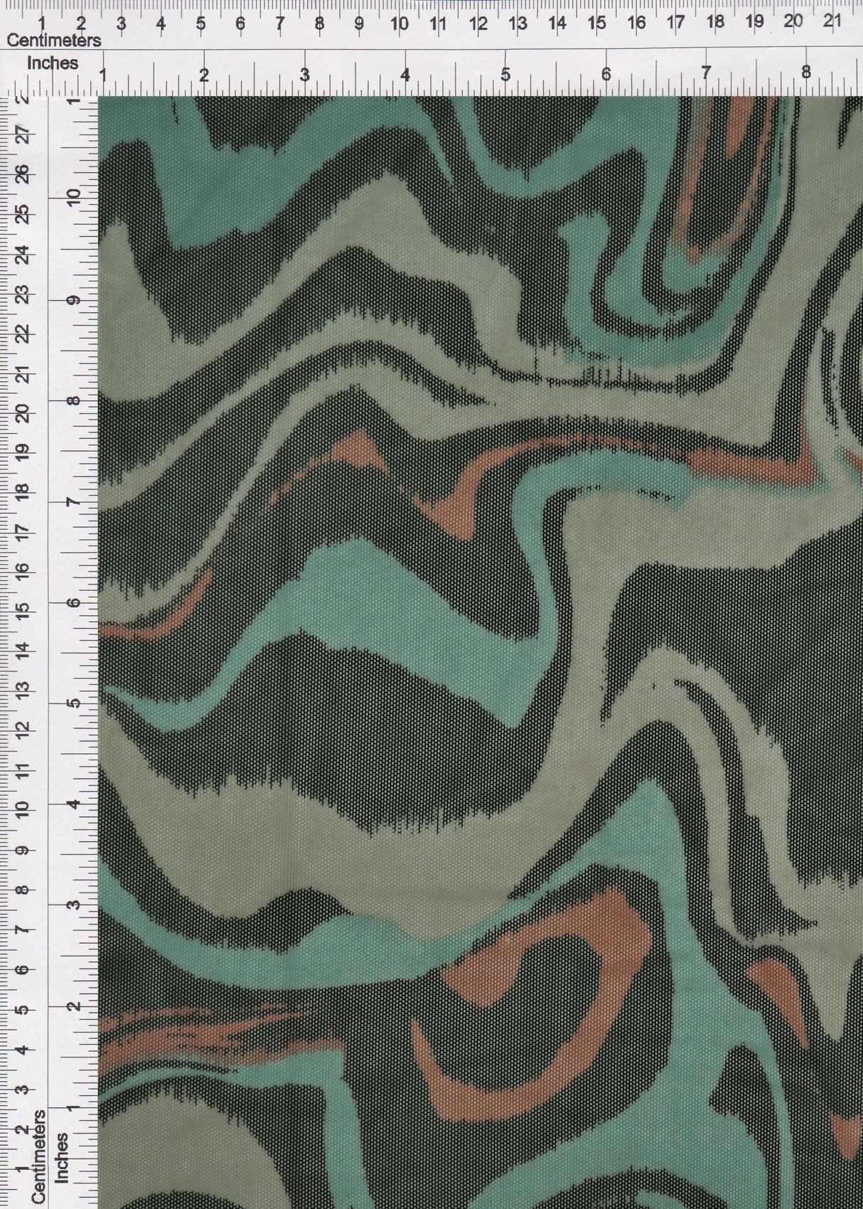 Flocked Mesh Stretch Fabric Geometric