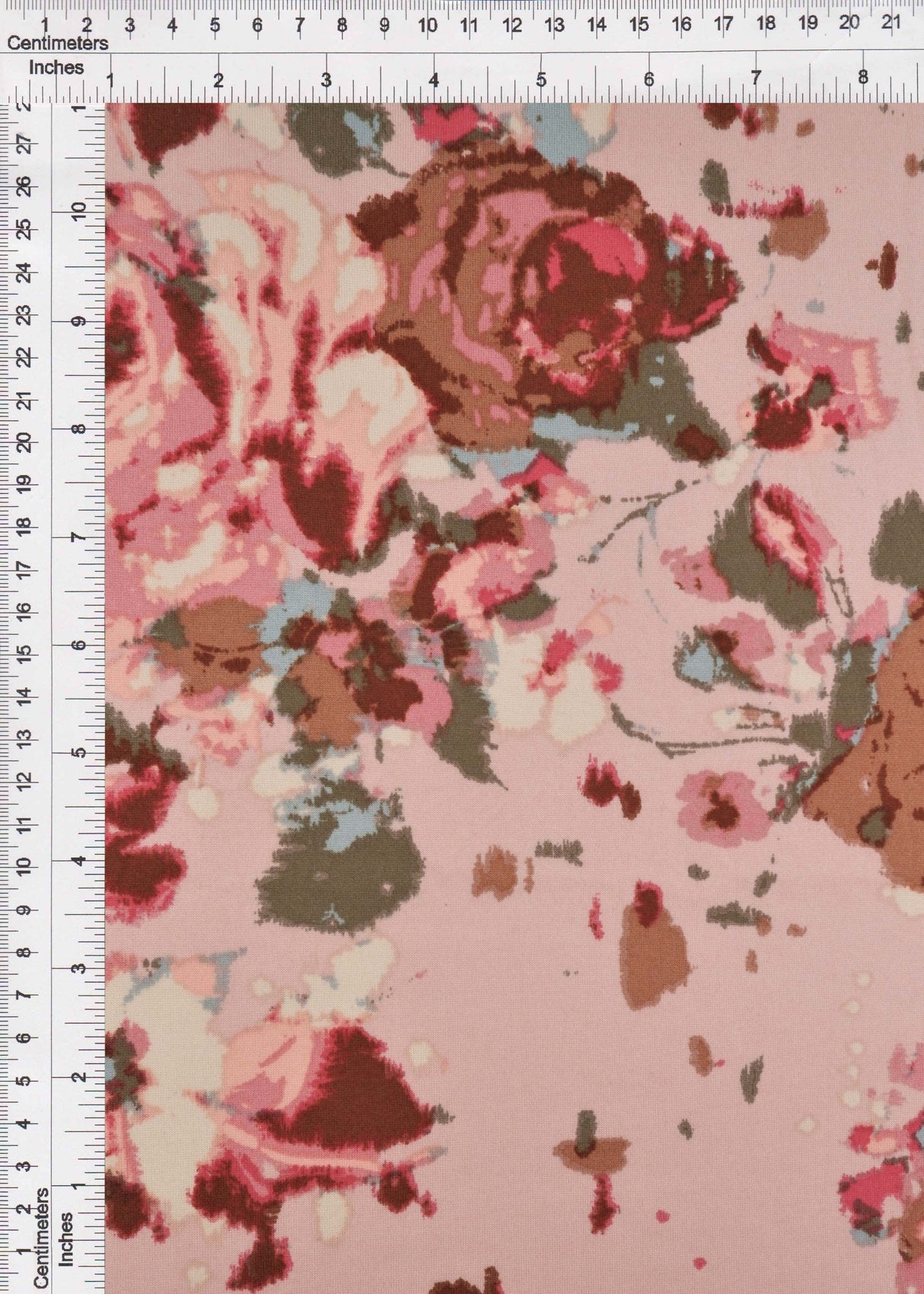Floral Brushed DTY Stretch Knit Blush Mauve