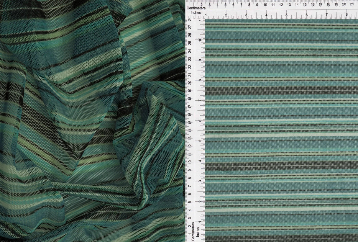 1 Yard Stripe Mesh Fabric Lightweight Stretch 54 Inch Wide