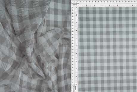 1 Yard Plaid Gingham Mesh Fabric Lightweight Stretch 54 Inches Wide
