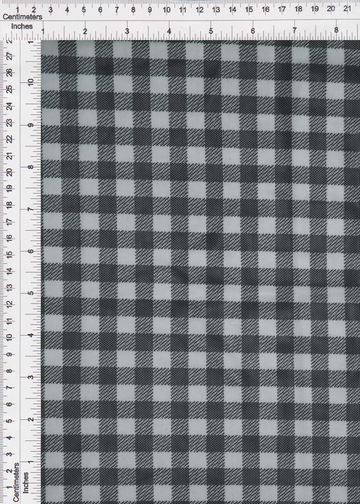 Mesh Plaid Gingham Flocking Print Fabric