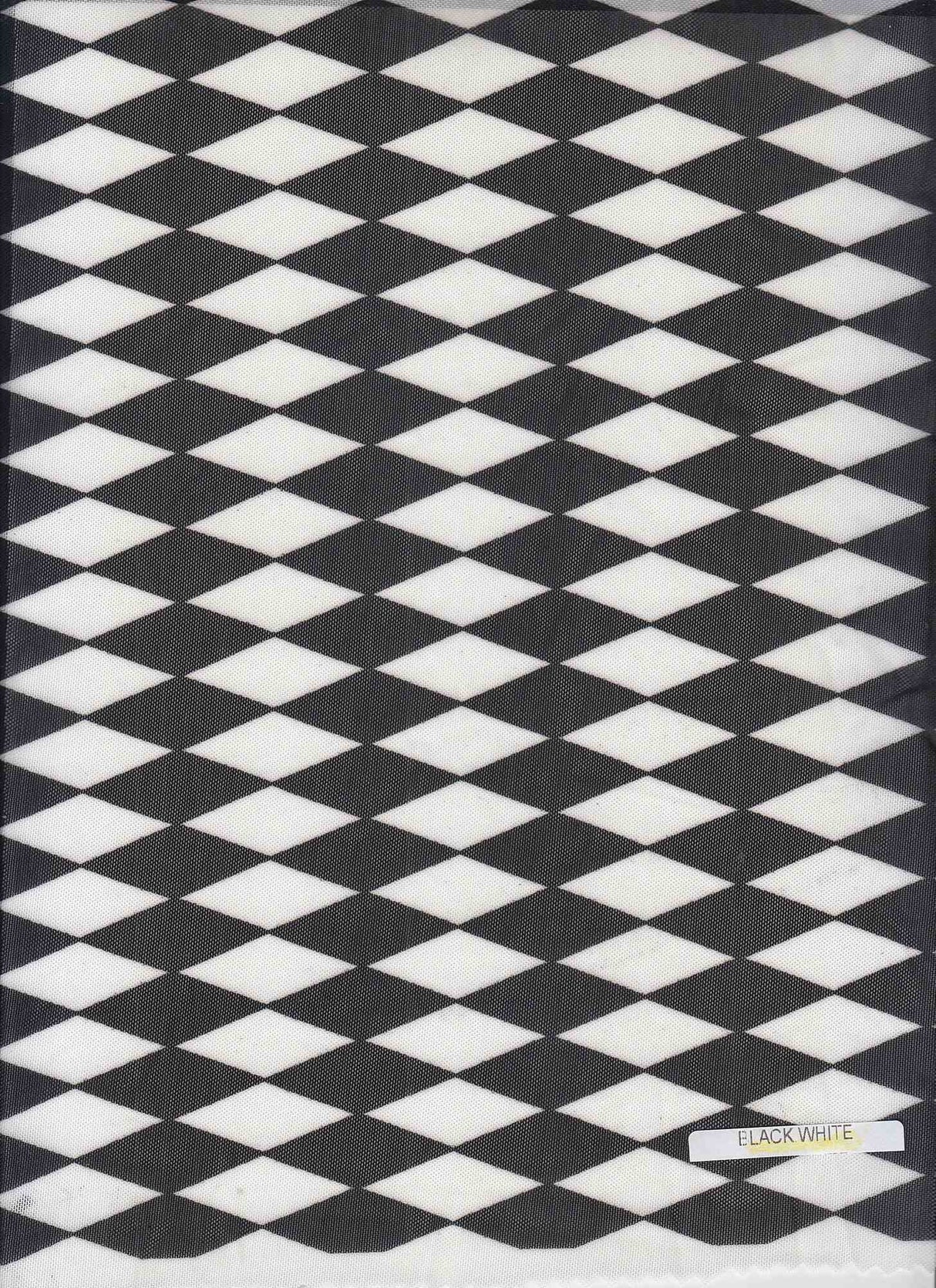 Mesh Retro Geometric Flocking Print Fabric