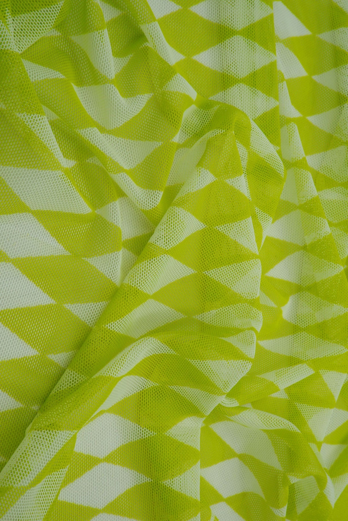 Mesh Retro Geometric Flocking Print Fabric